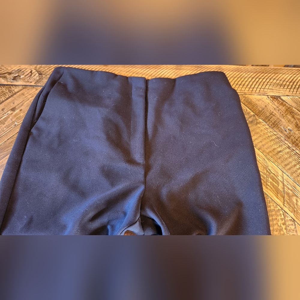 Loft Black High Waisted Straight Leg Dress Pants Trouser Size 12 Stretch - Picture 2 of 10